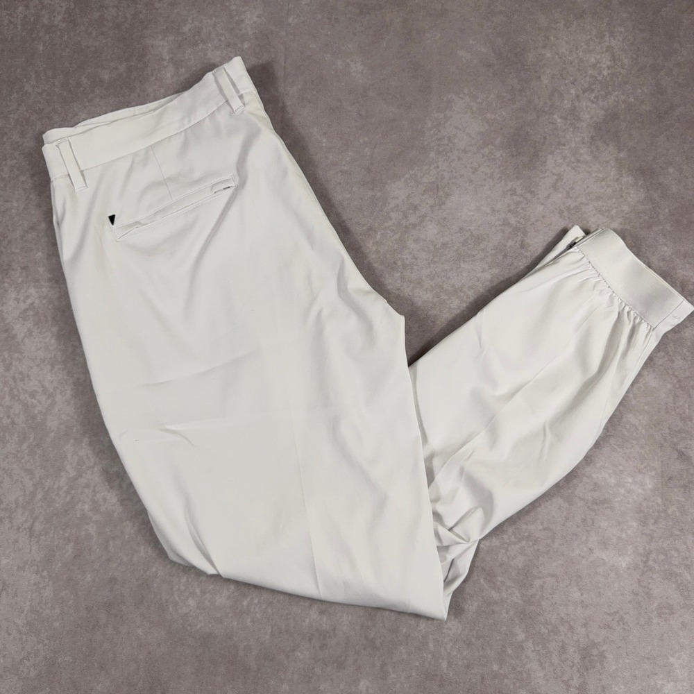 Primo Golf Jogger Performance Pants Tapered Ankle Zip 38 Regular White Stretch‎
